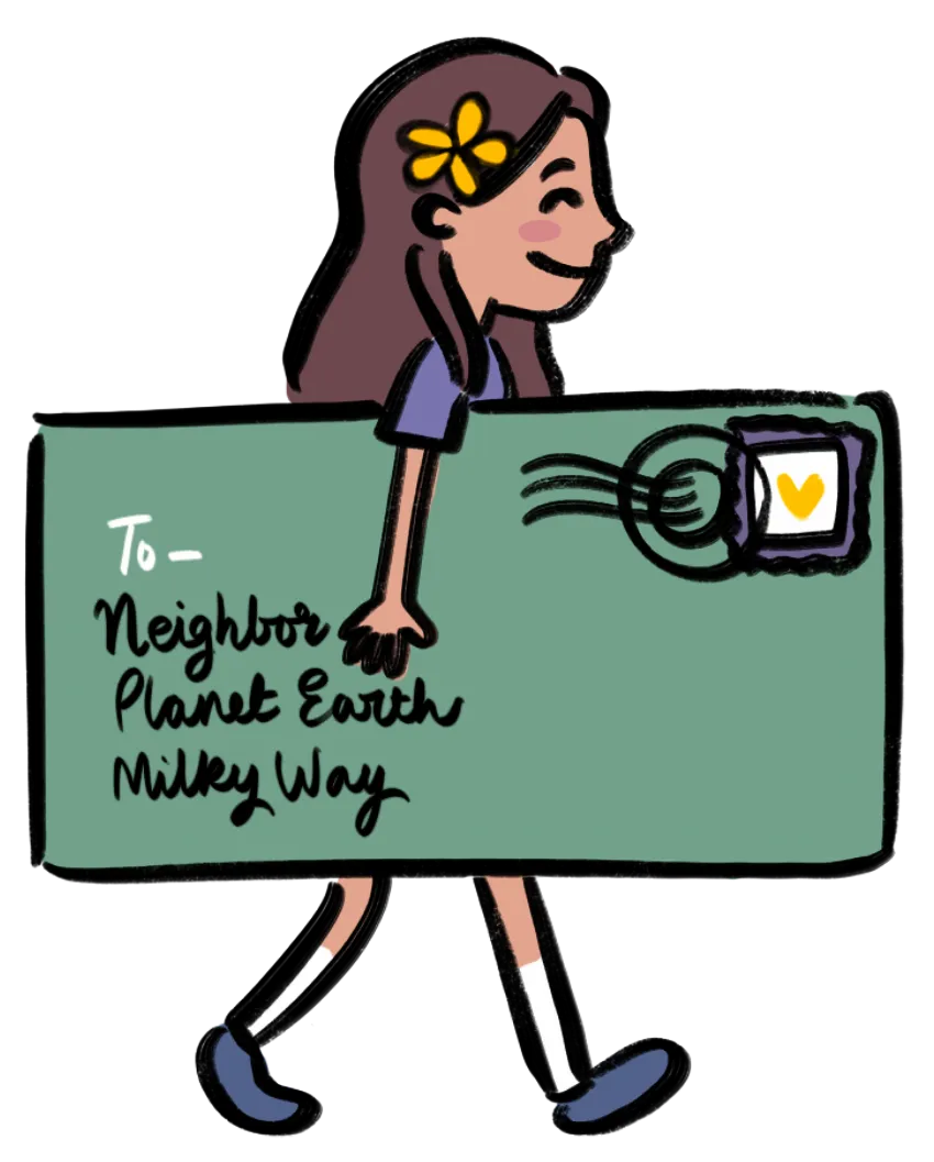 Girl with envelope
