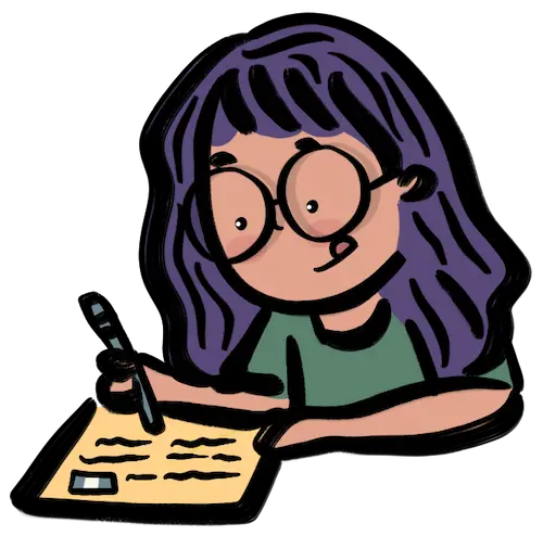 Girl writing a letter